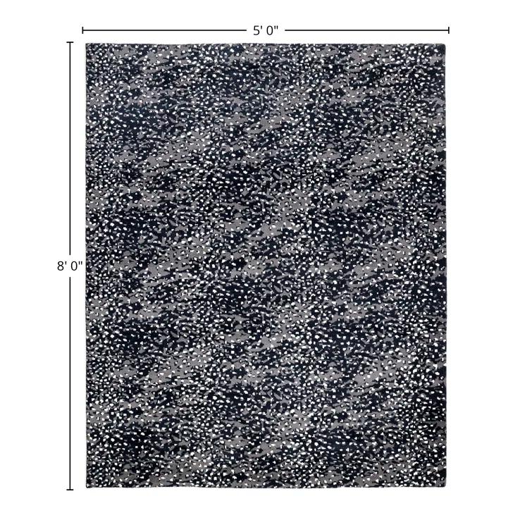 Viviana Abstract Area Rug in Black/Gray/White