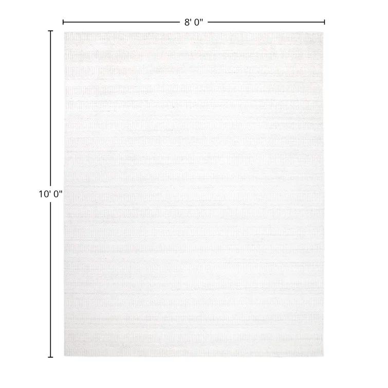 Ivory Elegance 8' x 10' Hand Loomed Wool-Viscose Blend Area Rug