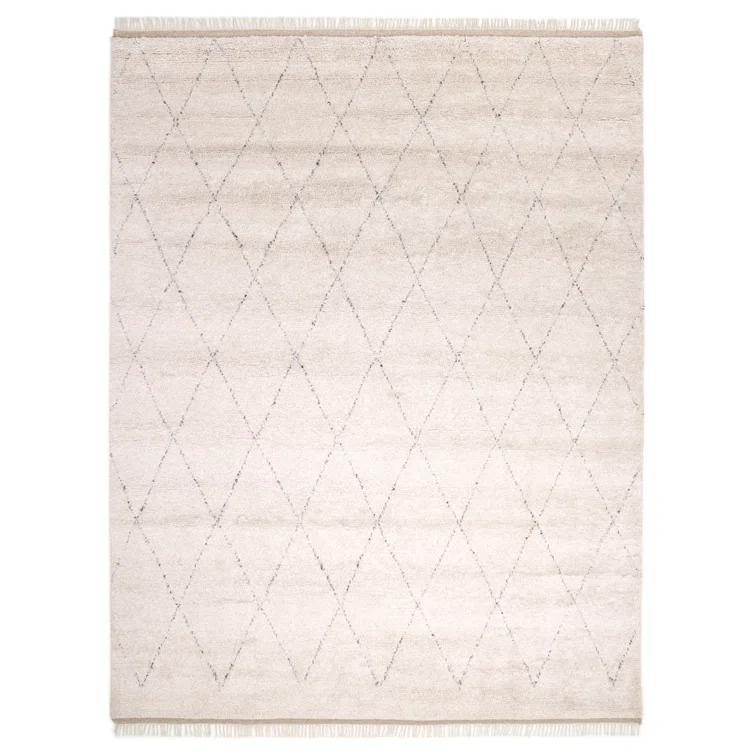 Ferra Hand-Knotted Wool-Blend Moroccan Style Shag Rug - 9' x 12'