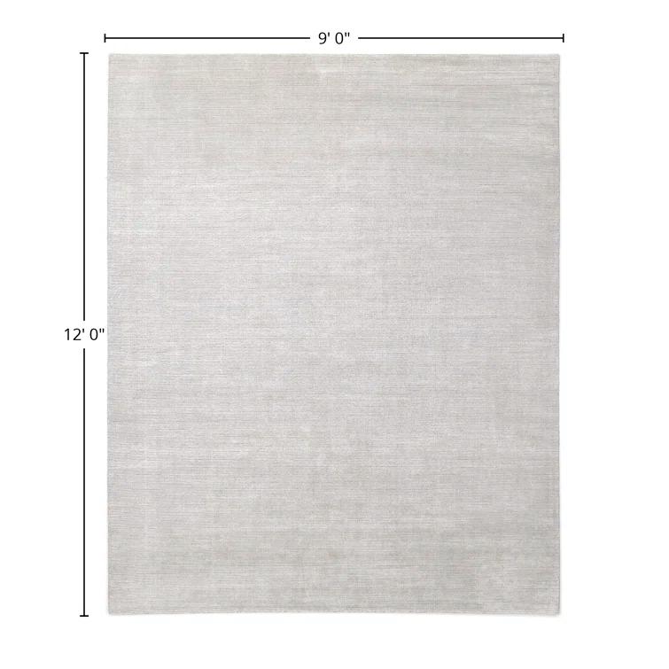 Cordi 9' x 12' Gray Hand-Knotted Wool Viscose Cotton Rug