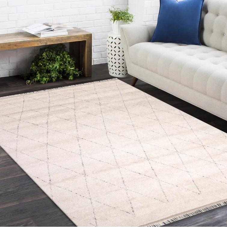 Ferra Hand-Knotted Wool-Blend Moroccan Style Shag Rug - 8' x 10'