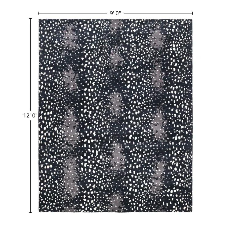 Louis Animal Print Area Rug in Black/White/Gray