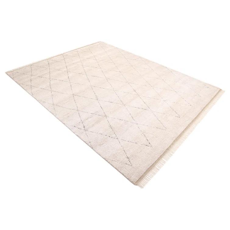 Ferra Hand-Knotted Wool-Blend Moroccan Style Shag Rug - 9' x 12'