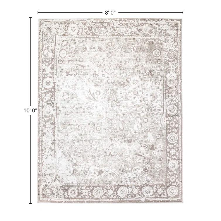 Wellington Hand Knotted Silk Oriental Area Rug in Mist