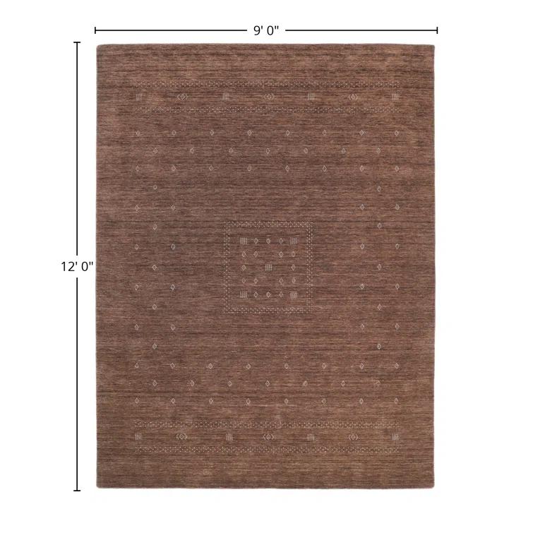 Cyrena Hand-Loomed Wool Rug - Brown / 9' x 12'