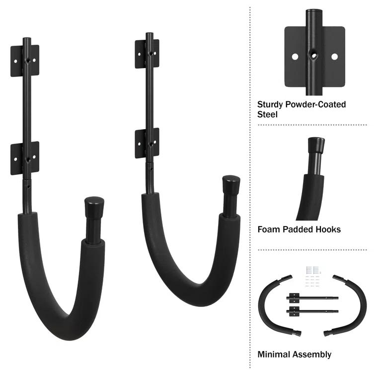 Pentagon Tool Rad Sportz Kayak Storage Rack - 100lb Capacity Kayak Wall Mount Hangers for Paddleboards, Surfboards, or Snowboards - For Garage or Shed 2030 Kayak Wall Hangers