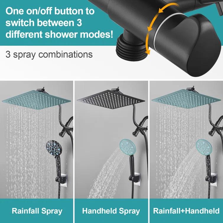 Easy To Install And Use: This Shower Heads With Handheld Spray Combo Truly Easy To Install With Universal G1/2 Threaded Connector For Any Standard Shower Pipe Or Water Pipe. Easy To Install In Minutes Without Any Tools, No Need To Hire A Plumber