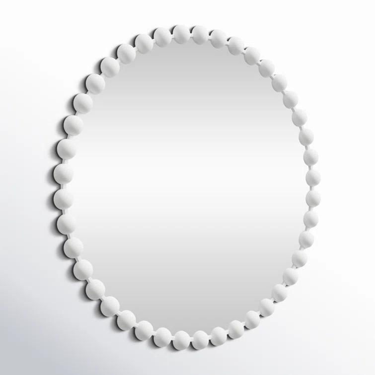 Marlowe Beaded Round Metal Wall Mirror