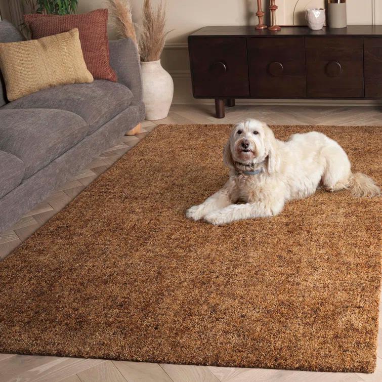 SAFAVIEH Gabbeh Verity Abstract Area Rug, Gold/Brown, 6' x 6' Square