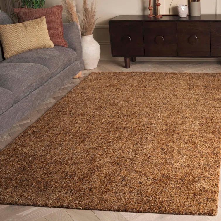 SAFAVIEH Gabbeh Verity Abstract Area Rug, Gold/Brown, 6' x 6' Square