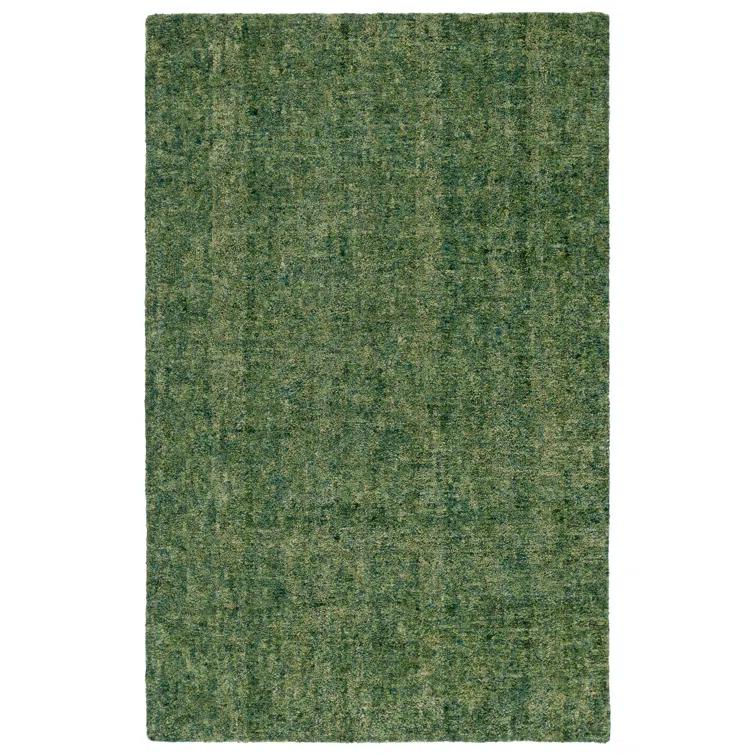 Handmade Green Wool and Synthetic 8' x 10' Area Rug