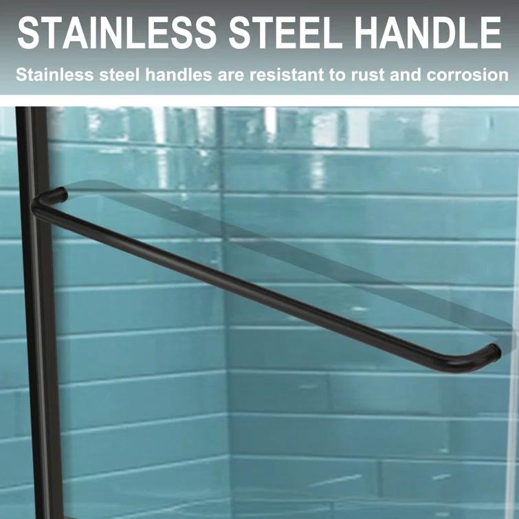 44-48 in.W x 72 in.H Semi-Frameless Sliding Shower Door Clear SGCC Tempered Glass.