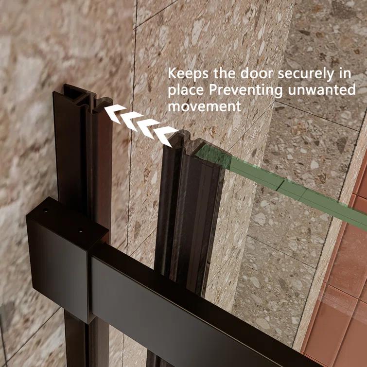 LONNI-STYLE 56 - 60 in. W x 58 in. H Frameless Sliding Bathtub Door  with Clear SGCC Tempered Glass LONY6058S04CMB