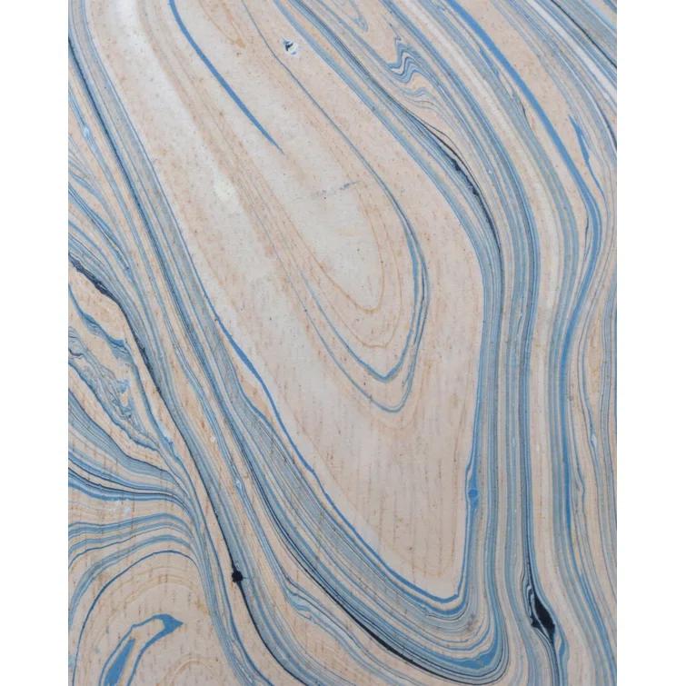 Hand-Painted Wood Marbleized Decorative Table Vase Set