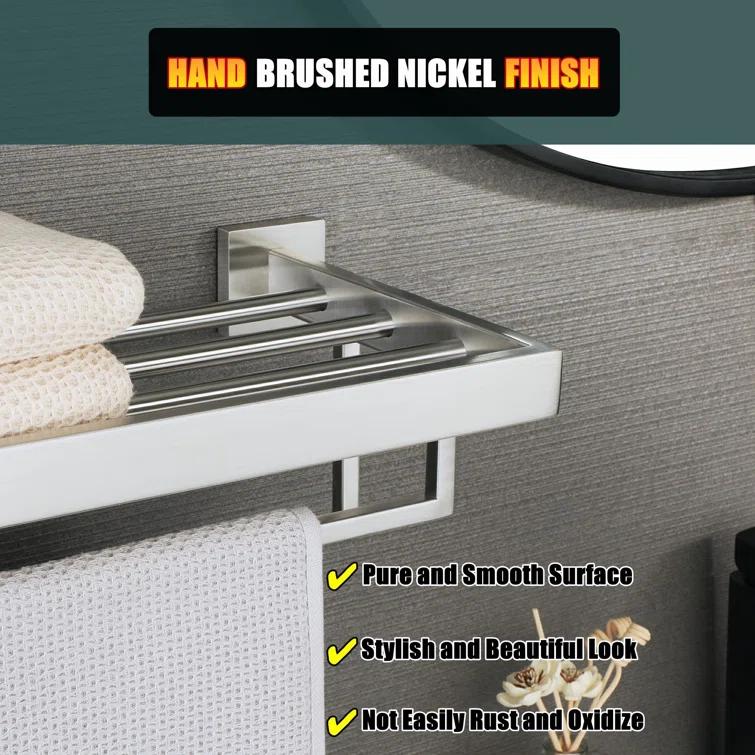 Double Towel Bar, 24 Inch Towel Racks for Bathroom, Modern Towel Holder for Bathroom Wall