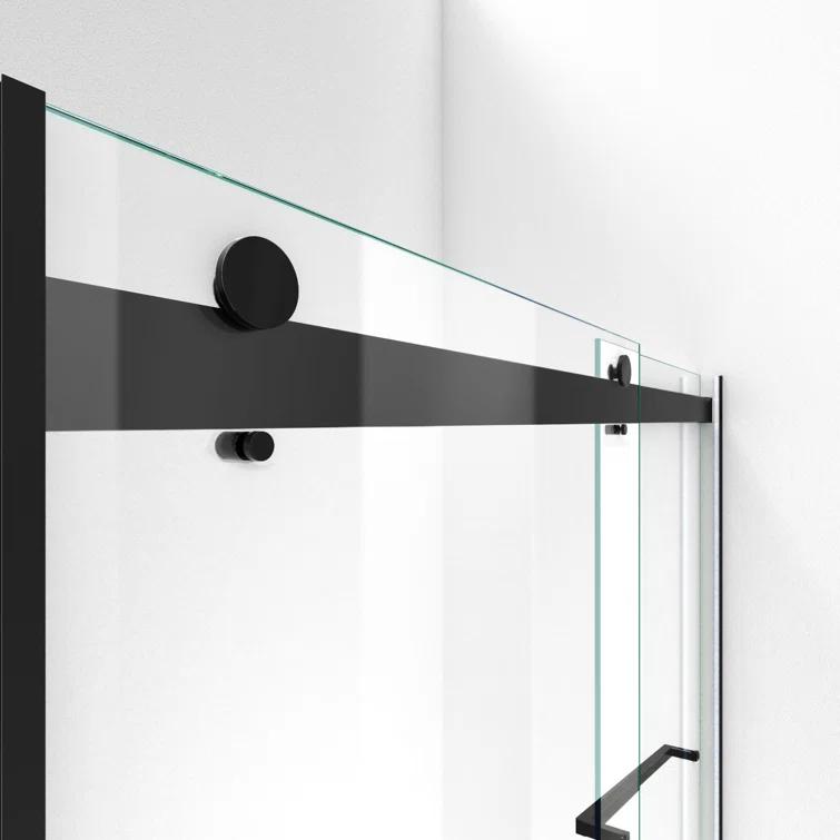 44" - 48" W 76" H Reversible Semi-Frameless Shower Door with ClearMax Technology