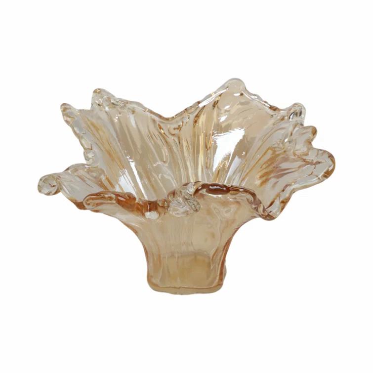 Handmade Amber Glass Decorative Table Vase