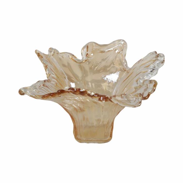 Handmade Amber Glass Decorative Table Vase