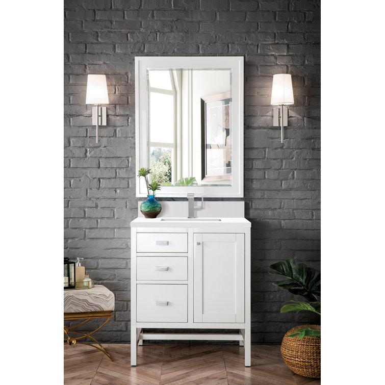 James Martin Vanities Weston 29" Rectangular Mirror, Bright White