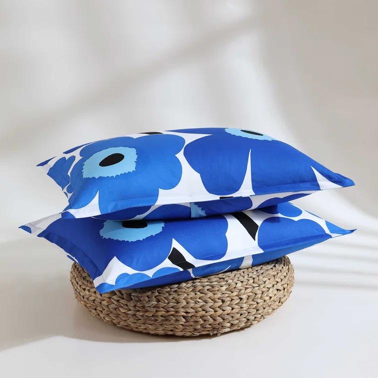 Marimekko Unikko Blue Cotton Duvet Cover Set