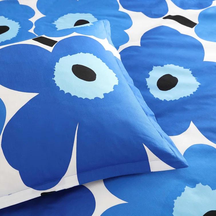 Marimekko Unikko Blue Cotton Duvet Cover Set