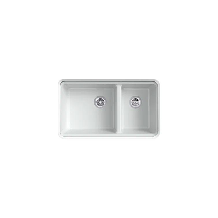 Riverby 33" L x 22" W Double Basin Undermount Kitchen Sink