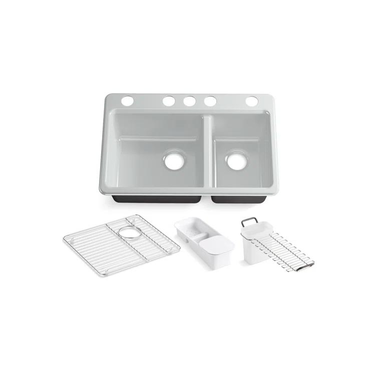 Riverby 33" L x 22" W Double Basin Undermount Kitchen Sink