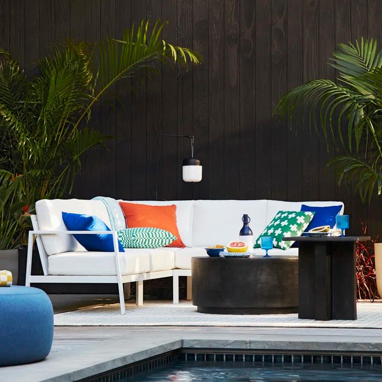 Marlow Aged Grey Lightweight Aluminum Outdoor Side Table