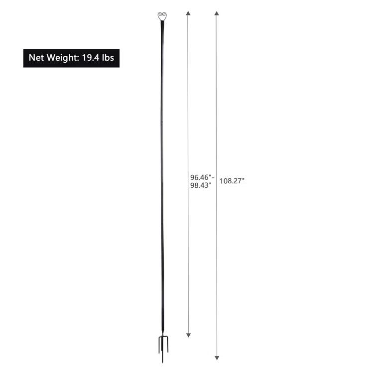 9FT Light string poles, 6 Pack Metal Poles with Remote control and solar panel, Ox Horn for Deck, Outdoor/Indoor Decor