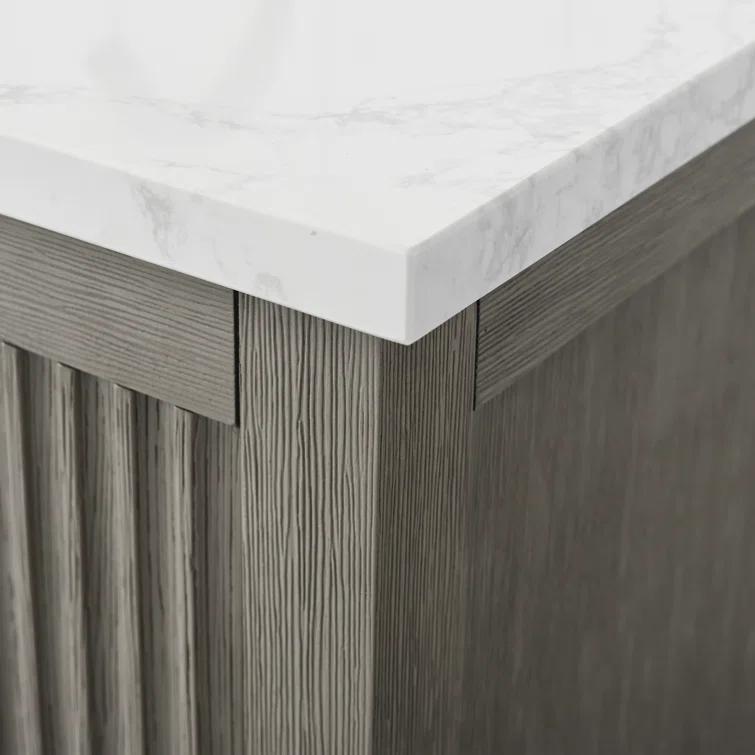 60'' Single Bathroom Vanity with Engineered Marble Top