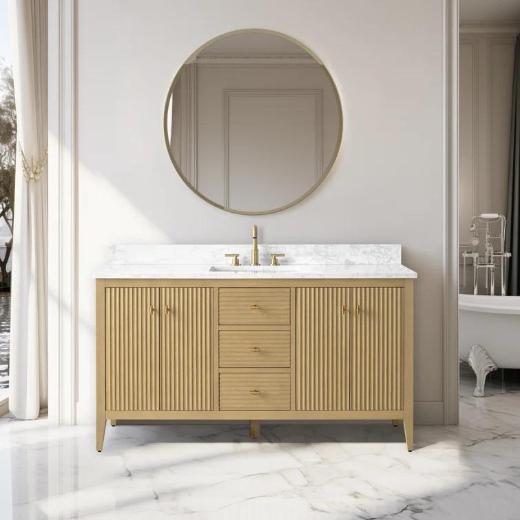 60'' Single Bathroom Vanity with Engineered Marble Top