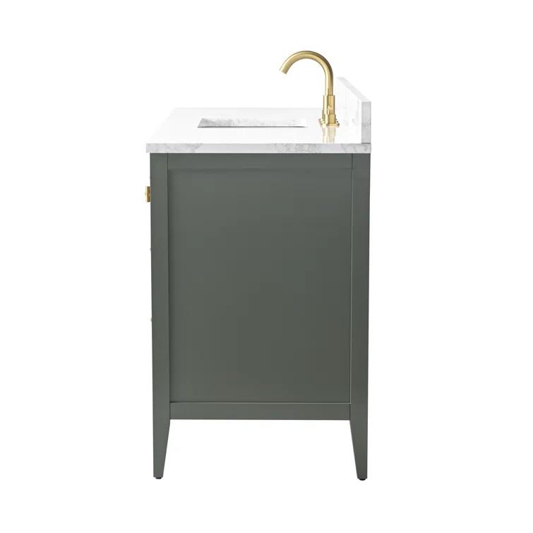 60'' Single Bathroom Vanity with Engineered Marble Top