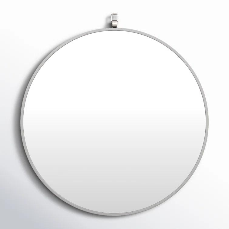 Cassie Metal/Manufactured Wood Round Wall Mirror