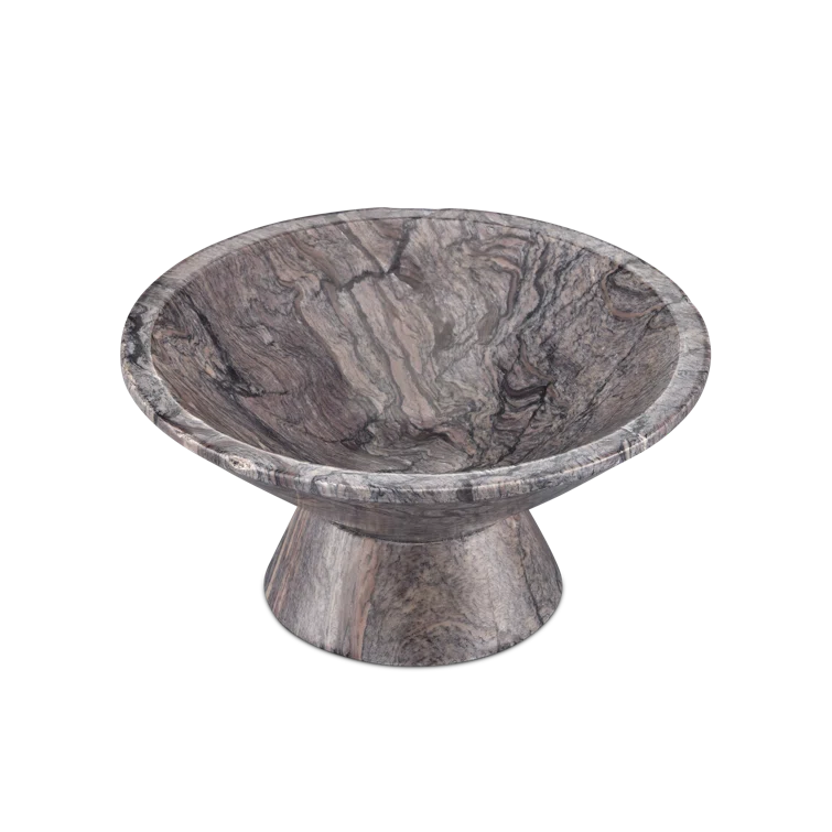 Handcrafted Natural Marble Decorative Bowl with Foam Floor Protection