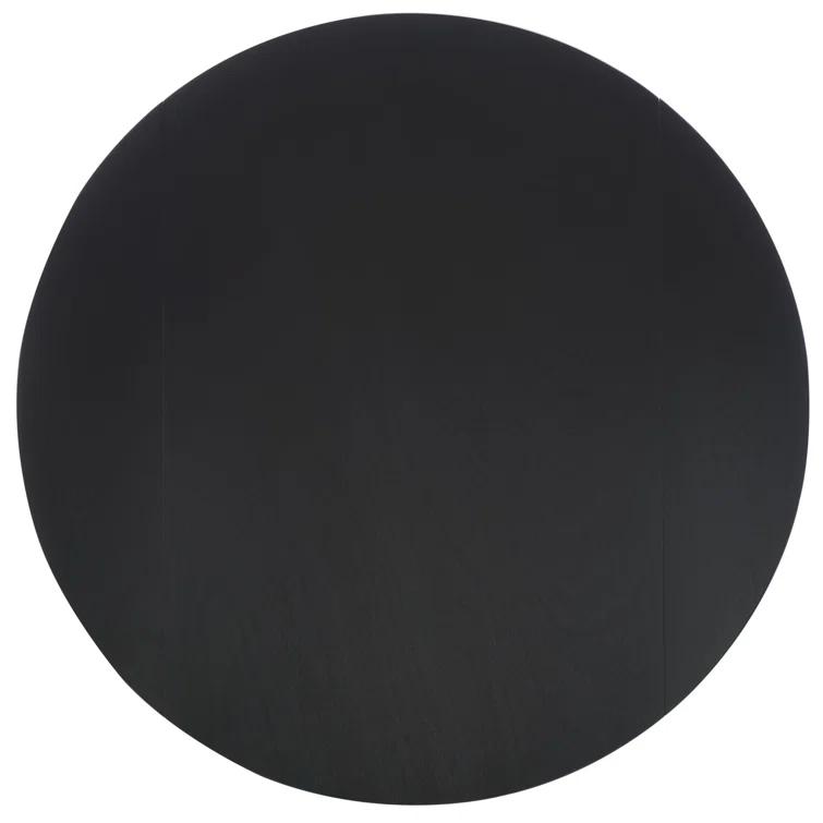 Black Round Reclaimed Wood Extendable Dining Table