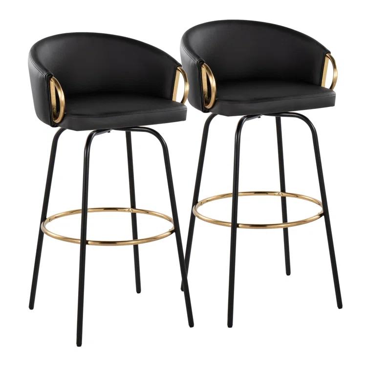 Laurenzio Fixed-Height Faux Leather Bar & Counter Stool