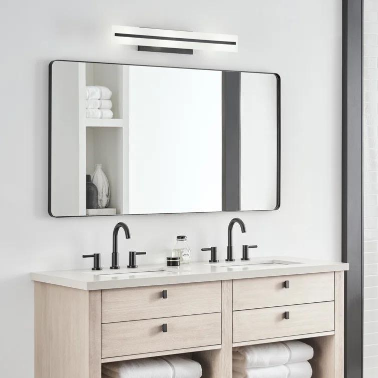 Midnight Black Satin Etched Glass 3-Light Vanity Fixture