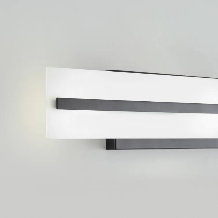 Midnight Black Satin Etched Glass 3-Light Vanity Fixture