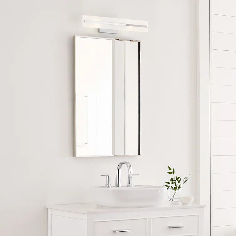 Dex Chrome 2-Light Outdoor Vanity with Satin Etched Glass