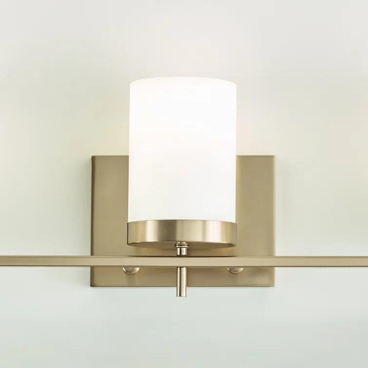 Generation Lighting 3-Light Zire Modern Bath Fixture Wall Lamp Satin Brass 4490303-848, Bathroom Light Fixture for Home Décor, Wall Sconce Vanity Light Fixture and Bathroom Accessory