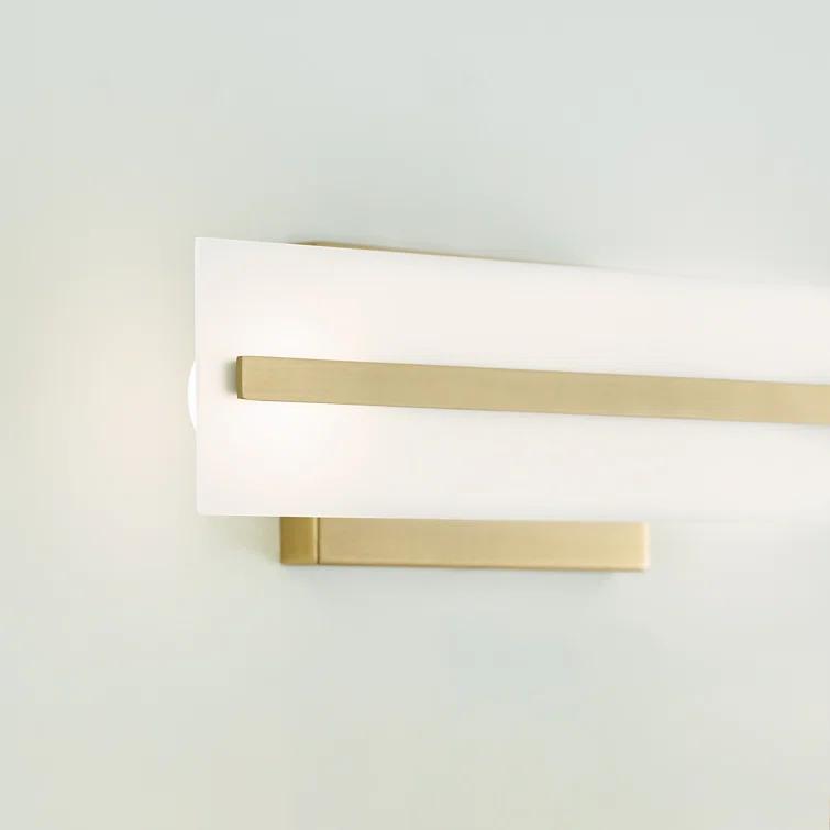 Dex Satin Brass Energy Star 2-Light Vanity with Etched Glass