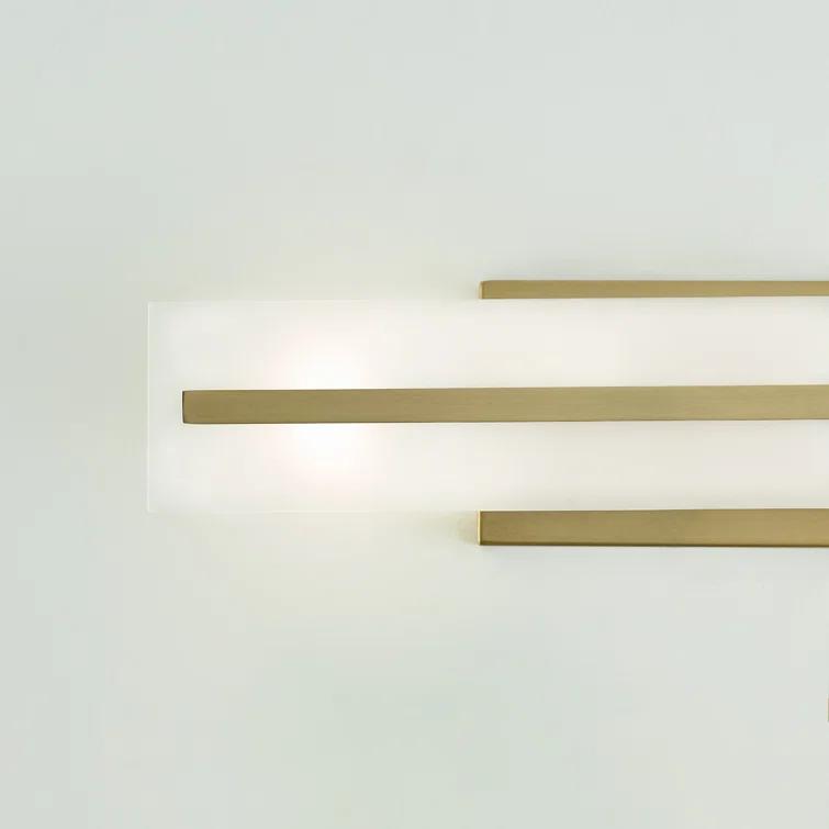 Dex Satin Brass Energy Star 2-Light Vanity with Etched Glass