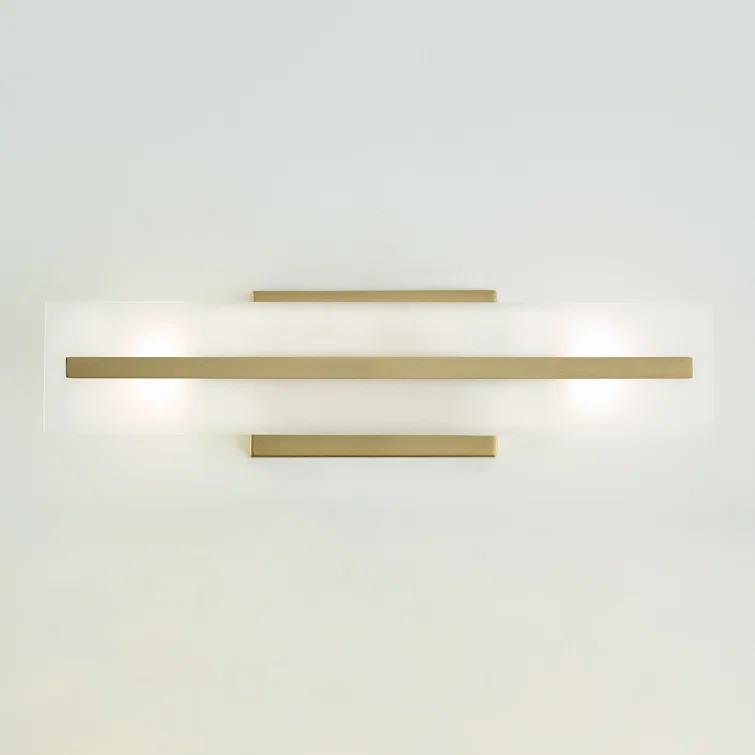 Dex Satin Brass Energy Star 2-Light Vanity with Etched Glass