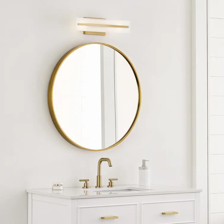 Dex Satin Brass Energy Star 2-Light Vanity with Etched Glass