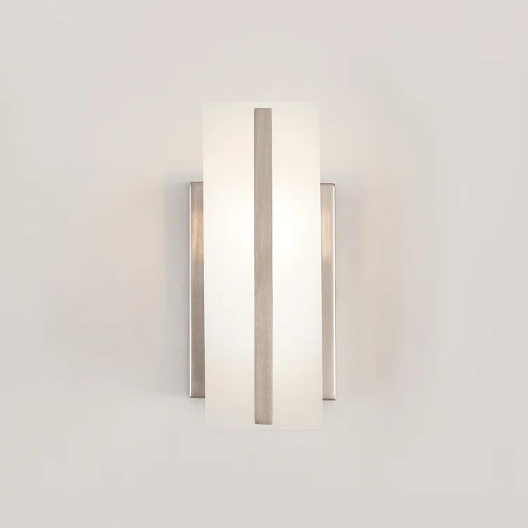 Elegant Brushed Nickel Vanity Sconce with Satin Etched Glass