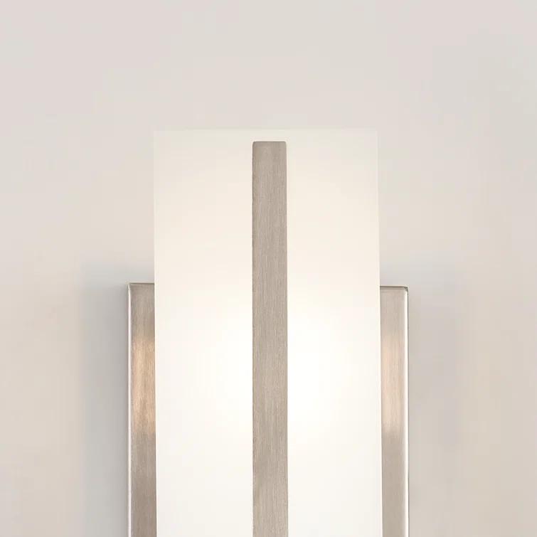 Elegant Brushed Nickel Vanity Sconce with Satin Etched Glass