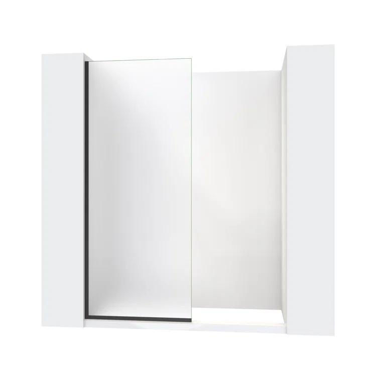 Matte Black Frameless Frosted Tempered Glass Walk-In Shower Screen