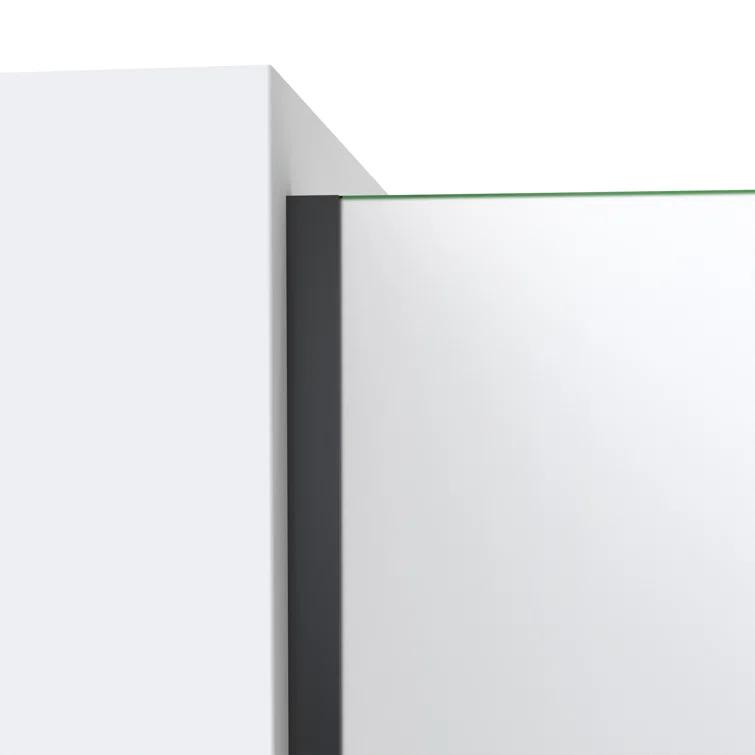 Matte Black Frameless Frosted Tempered Glass Walk-In Shower Screen