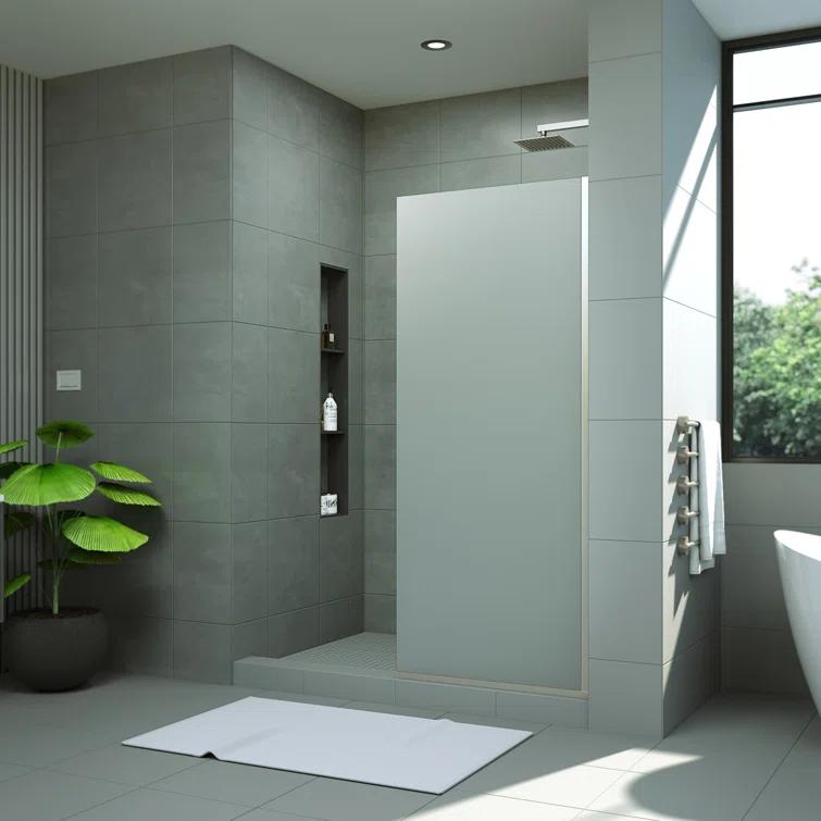 DreamLine Linea 30 in. W x 72 in. H Frameless Shower Screen in Brushed Nickel