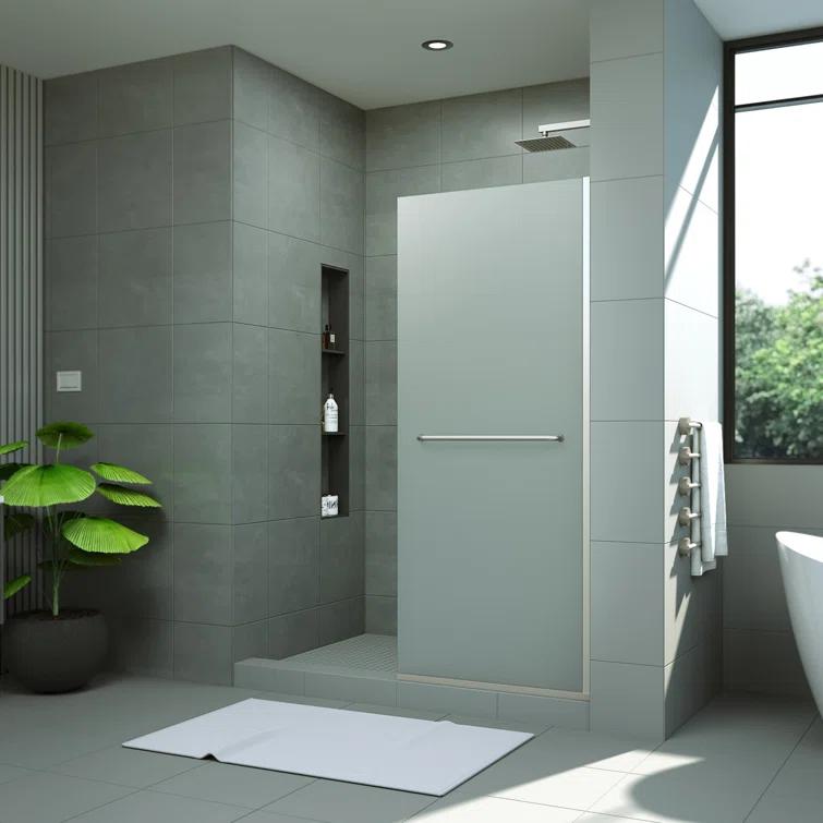 DreamLine Linea 30 in. W x 72 in. H Frameless Shower Screen with Towel Bar